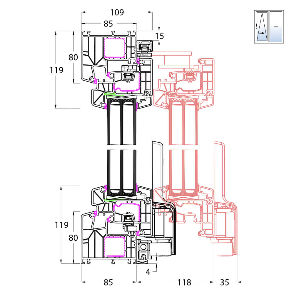 Ideal Design - Detail Höhenschnitt