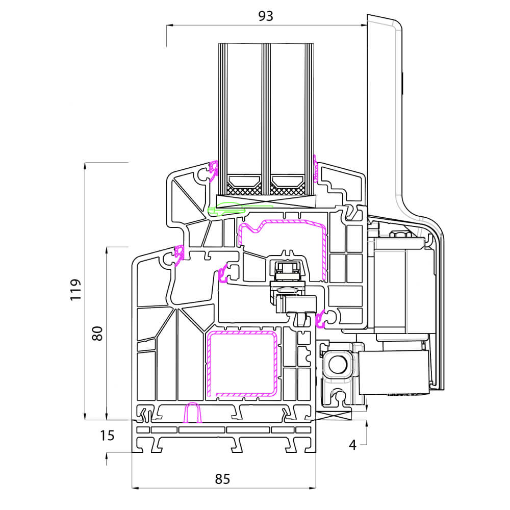 Ideal Design - Rahmenverbreiterung 15 mm