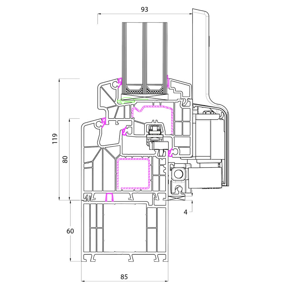 Ideal Design - Rahmenverbreiterung 60 mm