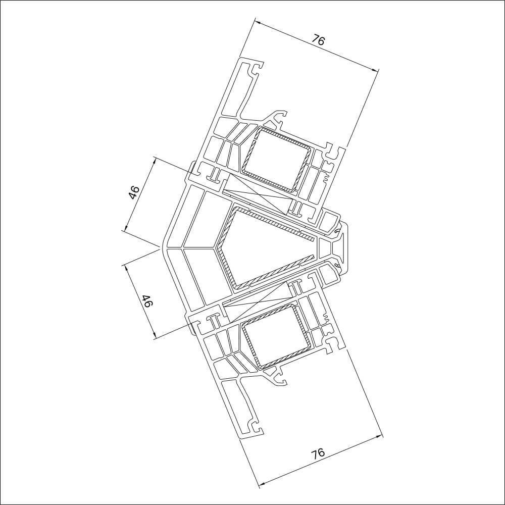 Eckkopplung 135° für Aussenecke