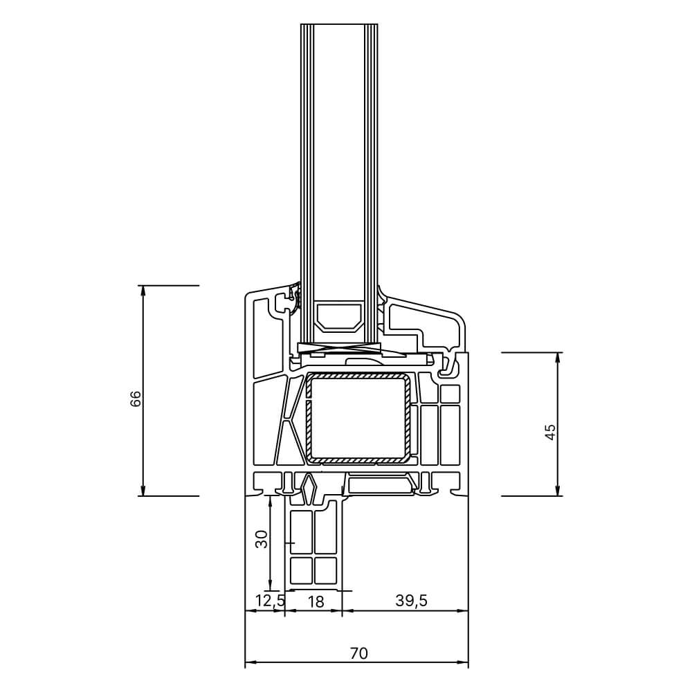 Fensterbankanschlussprofil Neubau 30mm Aussenansicht