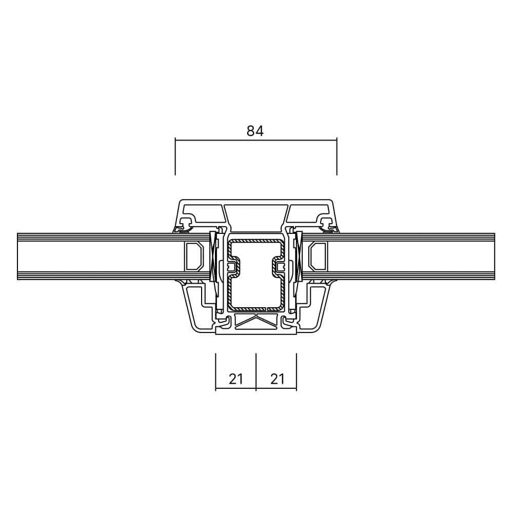 Glasteilende Sprosse 84 mm