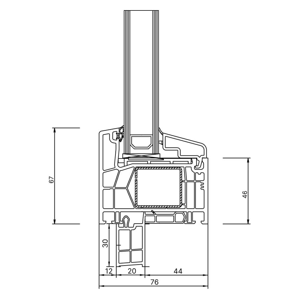 Fensterbankanschlussprofil Neubau 30mm Aussenansicht