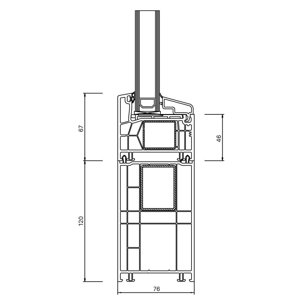 Kömmerling 76 AD Rahmenverbreiterung 120 mm