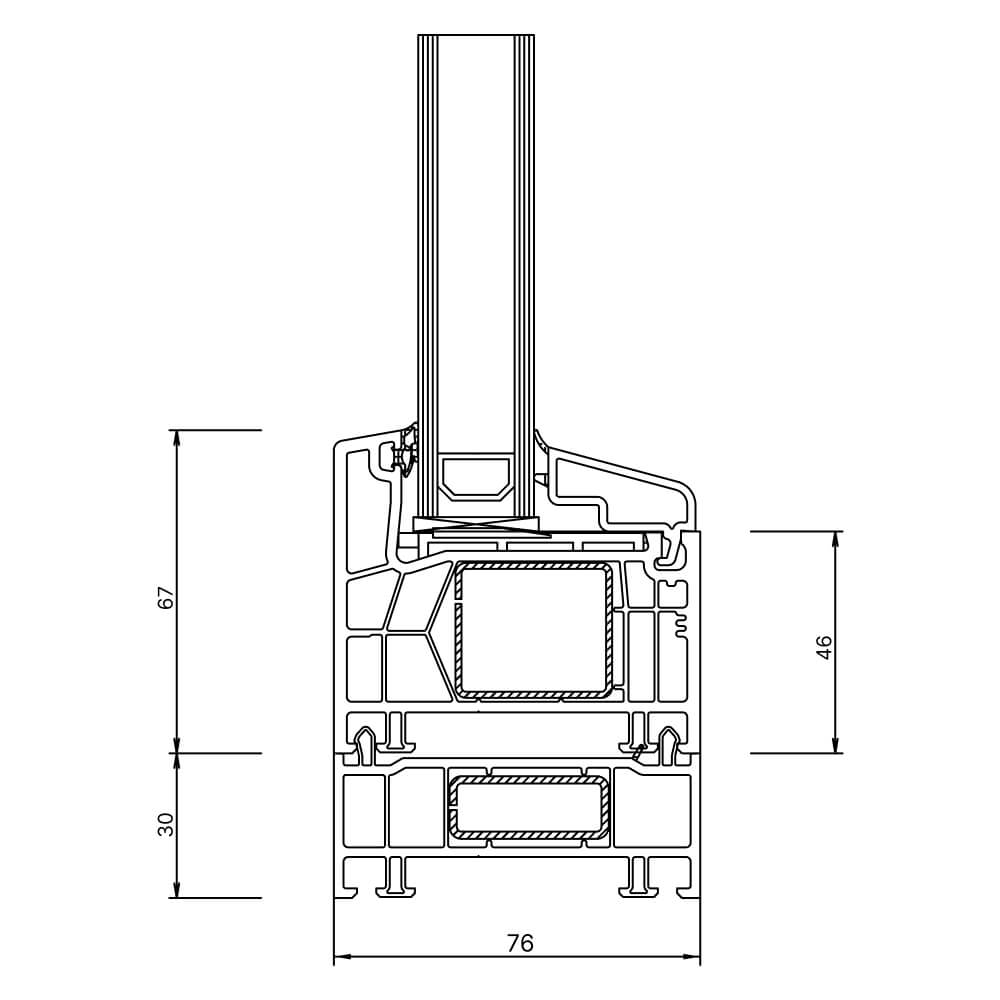 Kömmerling 76 AD Rahmenverbreiterung 30 mm