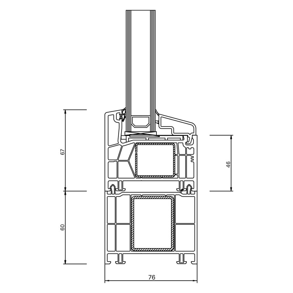 Kömmerling 76 AD Rahmenverbreiterung 60 mm