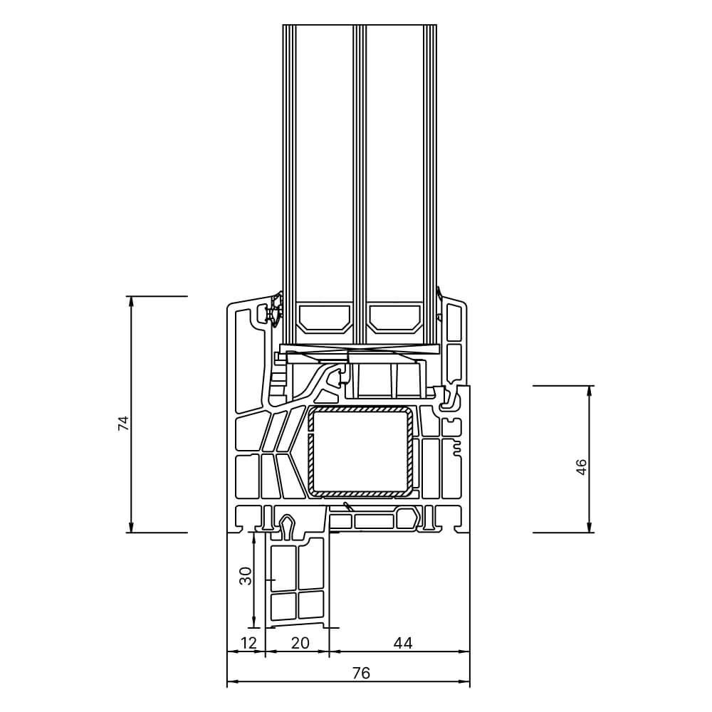 Fensterbankanschlussprofil Neubau 30mm Aussenansicht