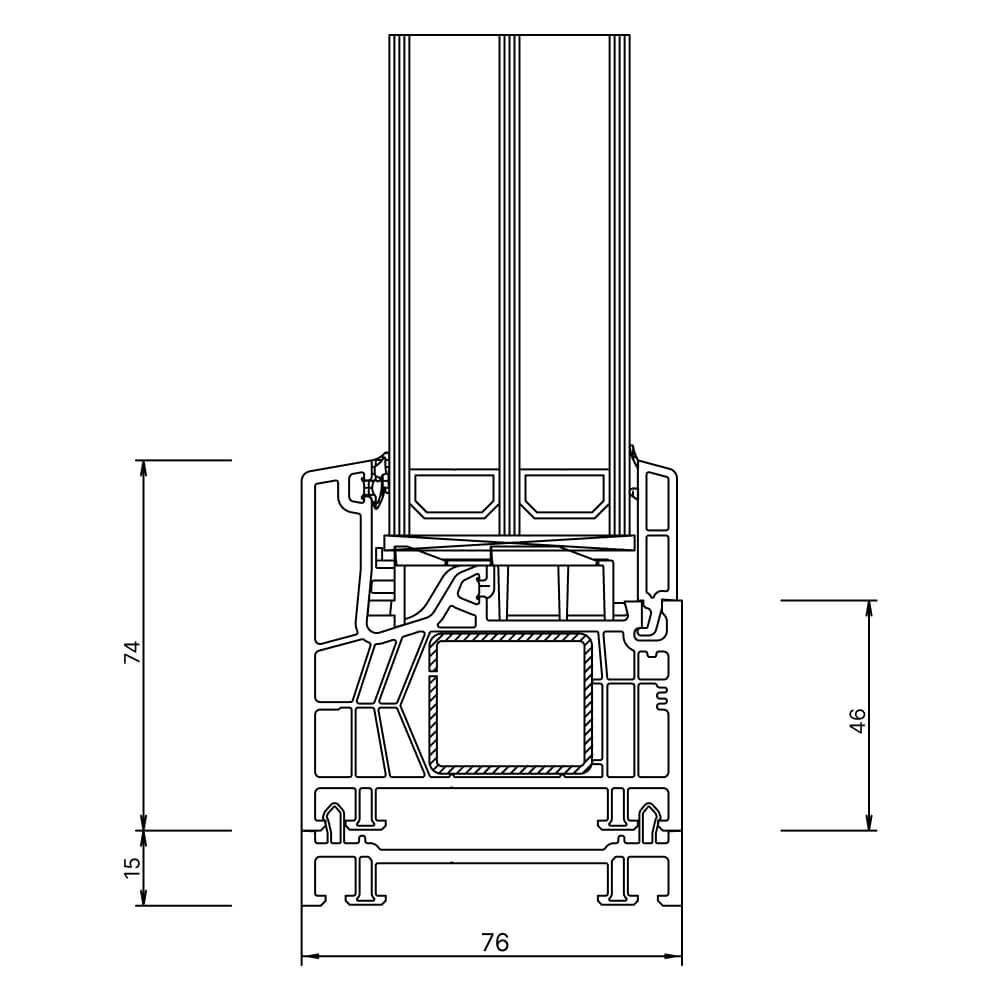 Kömmerling 76 MD Rahmenverbreiterung 15 mm