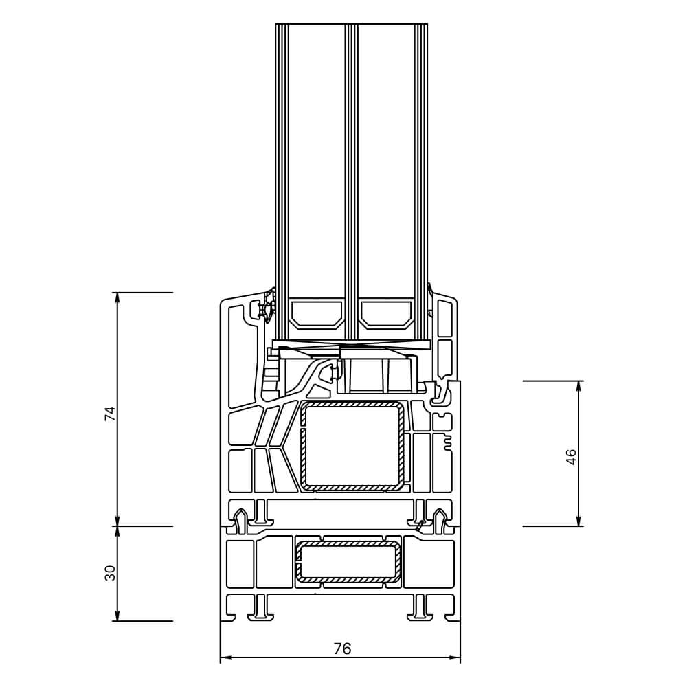 Kömmerling 76 MD Rahmenverbreiterung 30 mm