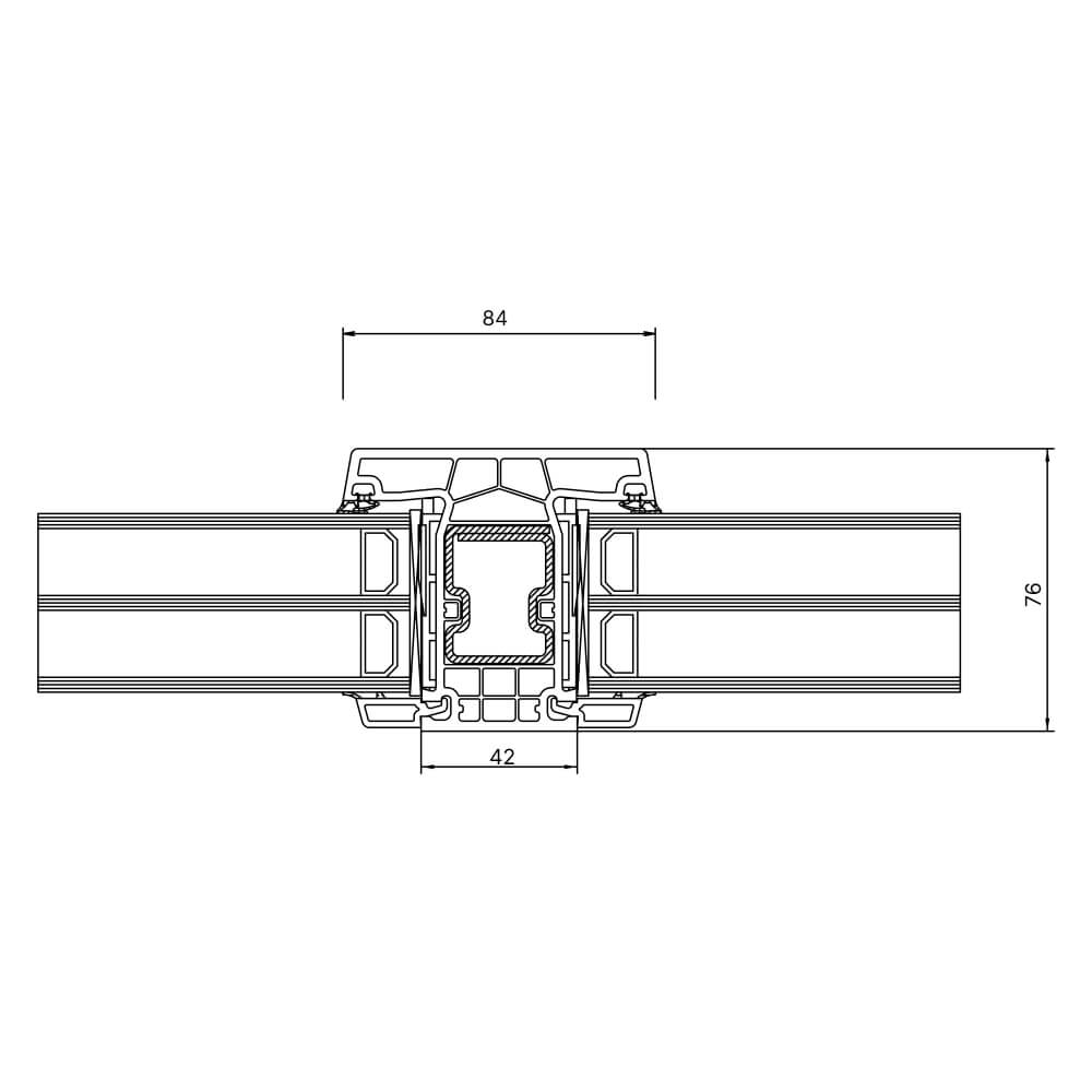 Premidoor 76 Glasteilende Sprosse 84 mm