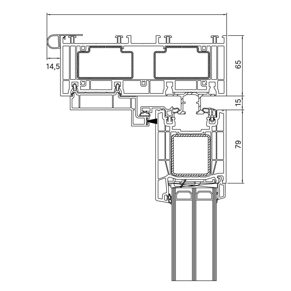 Premidoor 76 Rollladendeckelaufnahme Neubau