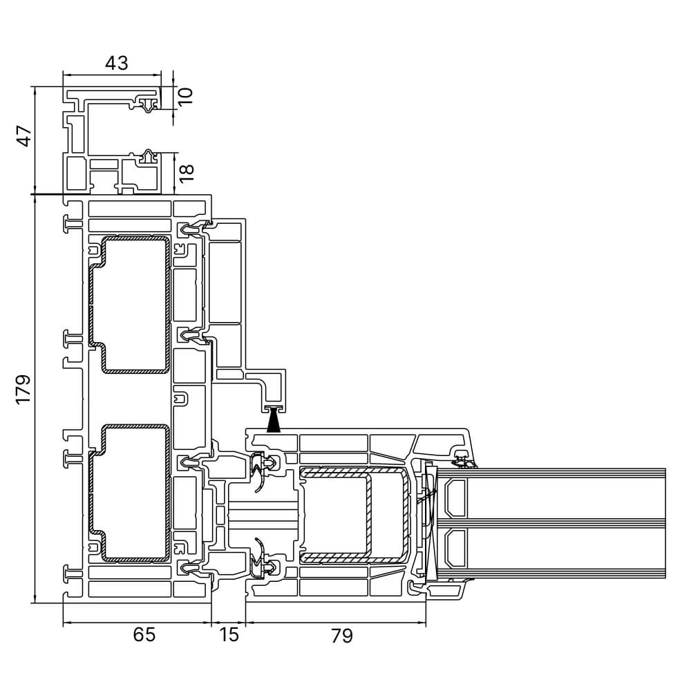 Premidoor 76 Rollladenführungsschiene Neubau