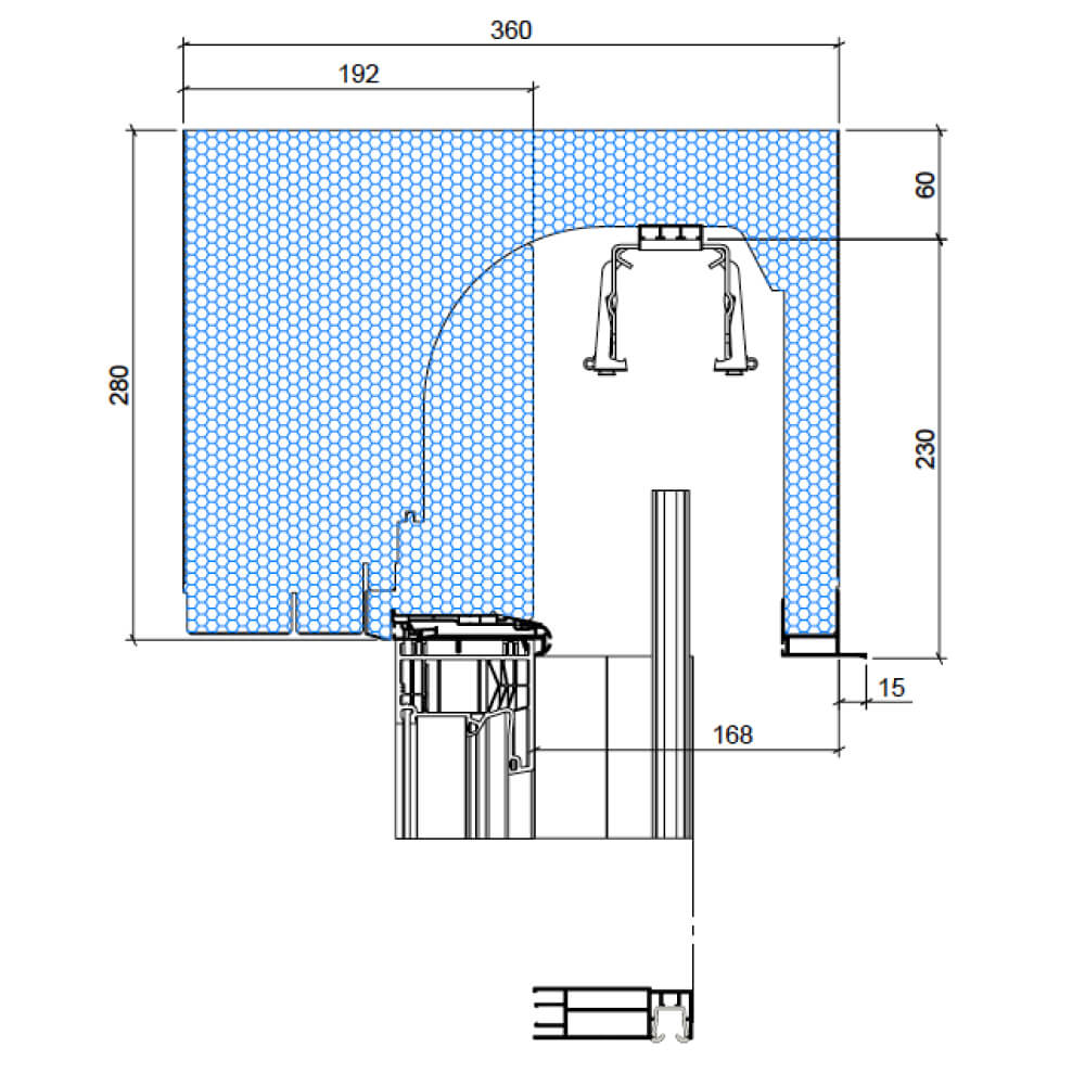 Raffstore Masse 280x360 mm